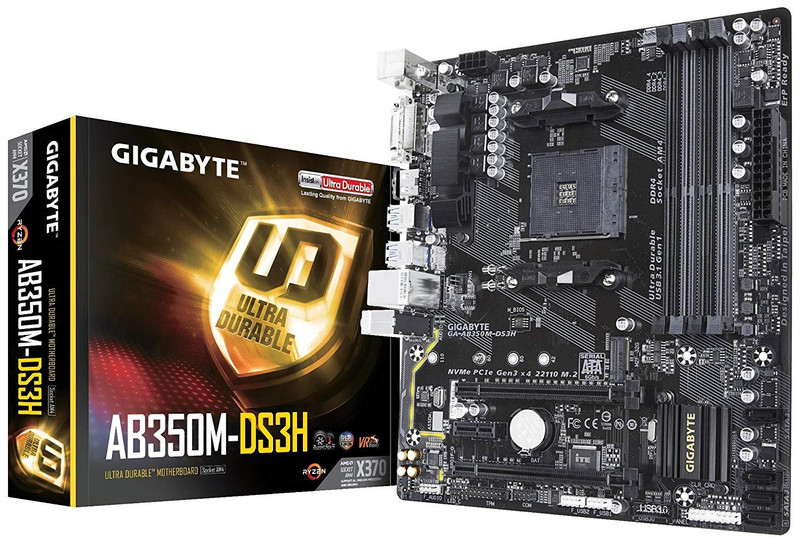 Gigabyte GA-AB350M-DS3H - AMD AM4 Micro-ATX Motherboard - اللوحة الأم